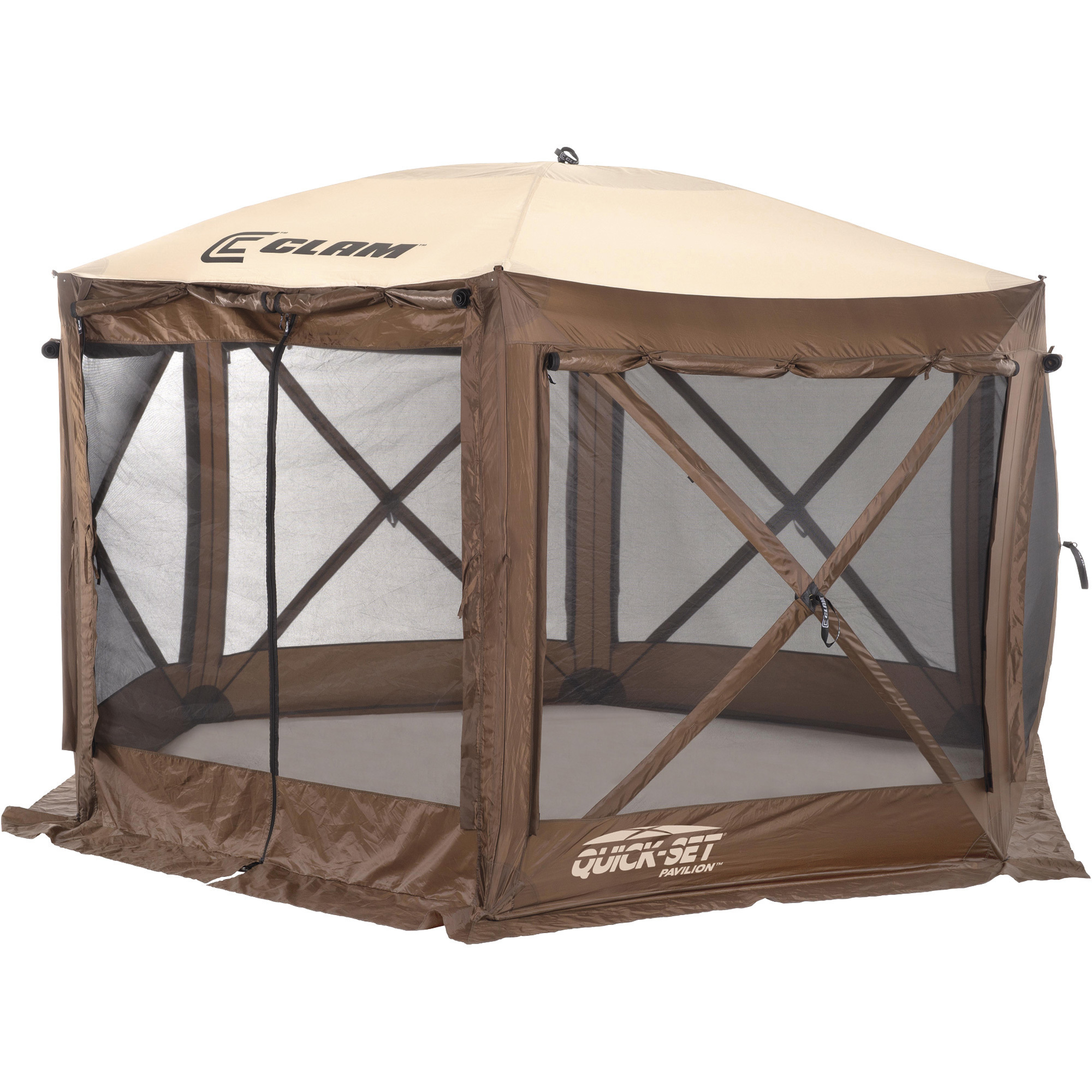 Pavilion Clam 6-Sided Screen Tent, 12.6ft.L x 12.6ft.W x 7.8ft.H